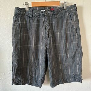 Quiksilver  board shorts plaid black blue size 30‎ men’s surf skate